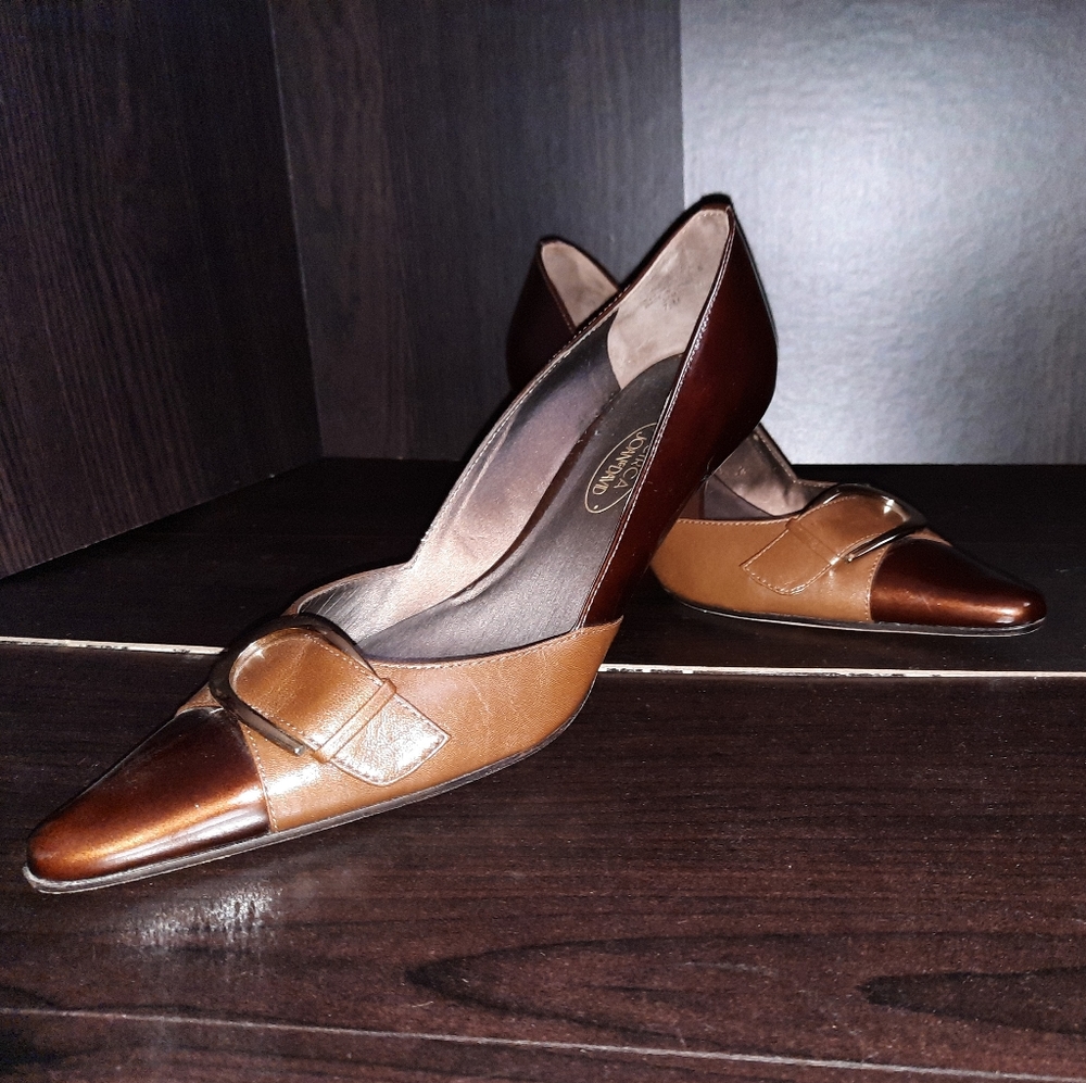 Joan and David Leather/Patent Leather Pump